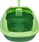 Cat litter box with Durable plastic, light weight and cat attractive design, 58 cm Kitty litter tray for Kitten to Adult indoor cat, High sides, Scoop &amp; Anti-splash, Open top and Mess control, (Green)