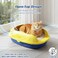 Cat litter box with Durable plastic, light weight and cat attractive design, 58 cm Kitty litter tray for Kitten to Adult indoor cat, High sides, Scoop &amp; Anti-splash, Open top and Mess control (Yellow)