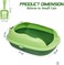 Cat litter box with Durable plastic, light weight and cat attractive design, 37 cm Kitty litter tray for Kitten indoor cats, High sides, Scoop and Anti-splash, Open top and Mess control (Green)