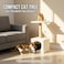 Modern cat tower with Hideaway cave and Hanging toy, Space saving design, Easy to fix and Portable, 60 cm Cat activity tree with Scratching pole, Protect furniture for Indoor cats and kittens (Beige)