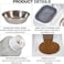 Automatic cat feeder with Water dispenser, Food storage, Stainless steel bowl, and Non-slip base, 2-in-1 Gravity fed food and water bowl set for Indoor cats and Small pets, Easy to clean 25 cm (White)