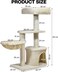 Multi-level cat tree with Padded perch, Cozy hammock, Enclosed condo, and Natural sisal scratching post, Soft-plush cat activity tower for Indoor cats &amp; Kittens, Easy to assemble, 84 cm (Beige)
