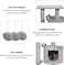 Cat tree with Plush perch, Interactive hanging toys, Sisal scratching post, Cozy cat house &amp; Tunnel, Stable indoor cat play tower for Kittens &amp; Adult cats, Easy to assemble, 90 cm (Grey)