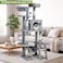 Cat tree tower for Indoor cats &amp; Kittens, Multi-level cat tree activity center with Plush perch, Sisal scratching post, Cozy hammock, Cat condo, and climbing ladder, Easy assembly, 143 cm (Grey)