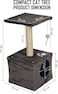 Compact cat tower with Scratch pole, Anti-scratch and Cat nail care post, 60 cm Protect furniture for Indoor cats and kittens, Small cat tree with Resting platform, Cozy Condo and Hanging Toy (Black)