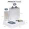 Automatic cat food and water dispenser set, Gravity-fed feeder with Large storage capacity, Stainless steel bowl, and Non-slip base, Suitable for Indoor cats &amp; Small pets, Easy to clean, 25 cm (White)