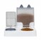 Automatic cat food and water dispenser set, Gravity-fed feeder with Large storage capacity, Stainless steel bowl, and Non-slip base, Suitable for Indoor cats &amp; Small pets, Easy to clean, 25 cm (White)