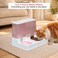 Automatic cat feeder with water dispenser, Food container, Ceramic bowl, and Anti-spill design, Heavy-duty Pet feeding station for Cats &amp; Small dogs, Easy to clean, 30 cm (Pink)