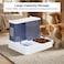 Automatic Cat feeder &amp; Water dispenser set for Indoor cats &amp; Small pets, 2-in-1 pet food feeder with Food container, water tank, Dual bowl design, and Non-slip base, Easy to clean, 30 cm (Blue)
