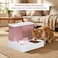 Automatic Cat feeder &amp; Water dispenser set for Indoor cats &amp; Small pets, 2-in-1 pet food feeder with Food container, water tank, Dual bowl design, and Non-slip base, Easy to clean, 30 cm (Pink)