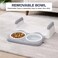 Elevated pet feeder for indoor cats &amp; kittens, Double bowl plastic feeding station with Non-slip base, Ergonomic raised stand for improved posture, Easy to clean, 33 cm (GREY)