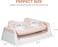 Elevated pet feeder for indoor cats &amp; kittens, Double bowl plastic feeding station with Non-slip base, Ergonomic raised stand for improved posture, Easy to clean, 33 cm (PINK)