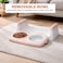 Elevated pet feeder for indoor cats &amp; kittens, Double bowl plastic feeding station with Non-slip base, Ergonomic raised stand for improved posture, Easy to clean, 33 cm (PINK)