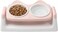 Elevated pet feeder for indoor cats &amp; kittens, Double bowl plastic feeding station with Non-slip base, Ergonomic raised stand for improved posture, Easy to clean, 33 cm (PINK)