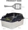 Stainless steel cat litter box for Indoor cats, Durable rustproof cat toilet with Splash guard design, Odor-resistant, Non-stick surface, and Grid design, Easy to clean, 45 cm (BLACK)