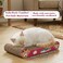 Cat Scratcher with Corrugated Cardboard, Durable Scratch Pad for Indoor Cats, Reversible and Furniture Protection, 44 cm Sofa Bed with Catnip, Comfortable and Resting Bed, Claw Care &amp; Portable (Pink)