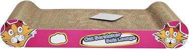 Cat Scratcher with Corrugated Cardboard, Durable Scratch Pad for Indoor Cats, Reversible and Furniture Protection, 44 cm Sofa Bed with Catnip, Comfortable and Resting Bed, Claw Care &amp; Portable (Pink)