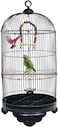 Metal Bird Cage with Durable, Hanging Hook, Feeders and Play Toy, 70 cm Spacious Indoor Bird House For Parrots, Budgies and Small Birds, Portable and Easy to Carry for Outdoor Activity (Black)