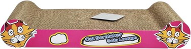 Cat Scratcher with Double-Sided Use, Protect Furniture and Promote Health Claw, 44 cm Scratcher Pad with Catnip, Durable Cardboard, Eco-Friendly and Lightweight, Idal for Cats &amp; Kitten, (Pink)