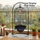 Hanging Bird Cage with Play Toy, Base Stand and Feeding Bowls, 70 cm Metal Bird Cage for Parrots and Small Birds, Indoor Bird House with Hanging Hook, Perches, and Portable for Outdoor Use (Black)