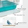 Small bird cage with Perches, Feeders and Swing, Ideal for Parakeets, Lovebirds, and Small Parrots, 62 cm Metal bird cage with Hanging, Pull-out tray, Portable, Durable and Top-Roof Design (Cyan)