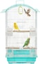Small bird cage with Perches, Feeders and Swing, Ideal for Parakeets, Lovebirds, and Small Parrots, 62 cm Metal bird cage with Hanging, Pull-out tray, Portable, Durable and Top-Roof Design (Cyan)