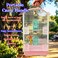 Small bird cage with Perches, Feeders and Swing, Ideal for Parakeets, Lovebirds, and Small Parrots, 62 cm Metal bird cage with Hanging, Pull-out tray, Portable, Durable and Top-Roof Design (Pink)