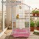 Small bird cage with Perches, Feeders and Swing, Ideal for Parakeets, Lovebirds, and Small Parrots, 62 cm Metal bird cage with Hanging, Pull-out tray, Portable, Durable and Top-Roof Design (Pink)