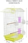 Small bird cage with Perches, Feeders and Swing, Ideal for Parakeets, Lovebirds, and Small Parrots, 62 cm Metal bird cage with Hanging, Pull-out tray, Portable, Durable and Top-Roof Design (Yellow)