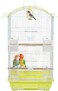 Small bird cage with Perches, Feeders and Swing, Ideal for Parakeets, Lovebirds, and Small Parrots, 62 cm Metal bird cage with Hanging, Pull-out tray, Portable, Durable and Top-Roof Design (Yellow)
