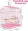 Small Bird Cage with Metal Wire, Ideal for Budgies, Small Parrots, and Parakeets, 45 cm Portable cage for Indoor-Outdoor, Metal Bird cage with Hanging, Bottom tray, Perches, and Feeding bowls (Pink)