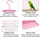 Small Bird Cage with Metal Wire, Ideal for Budgies, Small Parrots, and Parakeets, 45 cm Portable cage for Indoor-Outdoor, Metal Bird cage with Hanging, Bottom tray, Perches, and Feeding bowls (Pink)