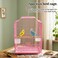 Small Bird Cage with Metal Wire, Ideal for Budgies, Small Parrots, and Parakeets, 45 cm Portable cage for Indoor-Outdoor, Metal Bird cage with Hanging, Bottom tray, Perches, and Feeding bowls (Pink)