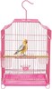 Small Bird Cage with Metal Wire, Ideal for Budgies, Small Parrots, and Parakeets, 45 cm Portable cage for Indoor-Outdoor, Metal Bird cage with Hanging, Bottom tray, Perches, and Feeding bowls (Pink)