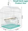 Small Bird Cage with Metal Wire, Ideal for Budgies, Small Parrots, and Parakeets, 45 cm Portable cage for Indoor-Outdoor, Metal Bird cage with Hanging, Bottom tray, Perches, and Feeding bowls (White)