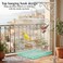 Small Bird Cage with Metal Wire, Ideal for Budgies, Small Parrots, and Parakeets, 45 cm Portable cage for Indoor-Outdoor, Metal Bird cage with Hanging, Bottom tray, Perches, and Feeding bowls (White)