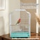 Small Bird Cage with Metal Wire, Ideal for Budgies, Small Parrots, and Parakeets, 45 cm Portable cage for Indoor-Outdoor, Metal Bird cage with Hanging, Bottom tray, Perches, and Feeding bowls (White)