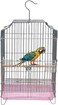 Heavy-Duty Bird Cage with Hanging Hook, Durable Metal Wire, and Portable, 54 cm Parrot Cage with Perch, Feeding Cups, and Removable Tray, Indoor Bird House for Cockatiels and Small Birds (Silver)