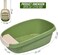 Open cat litter box with Durable plastic, Extra Deep, High sides and Removable Front Gate for Mess-free cleaning, 59 cm Kitty toilet with Anti-leak, Filter pedal, and Scoop, Easy to clean (GREEN)