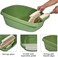 Open cat litter box with Durable plastic, Extra Deep, High sides and Removable Front Gate for Mess-free cleaning, 59 cm Kitty toilet with Anti-leak, Filter pedal, and Scoop, Easy to clean (GREEN)