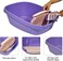 Open cat litter box with Durable plastic, Extra Deep, High sides and Removable Front Gate for Mess-free cleaning, 59 cm Kitty toilet with Anti-leak, Filter pedal, and Scoop, Easy to clean (PURPLE)