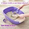 Open cat litter box with Durable plastic, Extra Deep, High sides and Removable Front Gate for Mess-free cleaning, 59 cm Kitty toilet with Anti-leak, Filter pedal, and Scoop, Easy to clean (PURPLE)