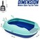 Cat toilet with Open top design, High back and Built-in Scoop, 46 cm cat litter box for Kitten to Adult cats, Kitty litter box with Leakproof base, Detachable, Mess control and Easy to control (BLUE)