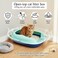 Cat toilet with Open top design, High back and Built-in Scoop, 46 cm cat litter box for Kitten to Adult cats, Kitty litter box with Leakproof base, Detachable, Mess control and Easy to control (BLUE)
