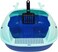 Cat toilet with Open top design, High back and Built-in Scoop, 46 cm cat litter box for Kitten to Adult cats, Kitty litter box with Leakproof base, Detachable, Mess control and Easy to control (BLUE)