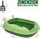 Cat toilet with Open top design, High back and Built-in Scoop, 46 cm cat litter box for Kitten to Adult cats, Kitty litter box with Leakproof base, Detachable, Mess control and Easy to control (GREEN)