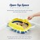 Cat litter tray with Splash Guard, Attached Scoop, &amp; Removable Rim, 37 cm Open Litter Pan for Kitten Indoor cats, Mess Free, &amp; Easy Maintenance, Kitty tray with Durable, and Light weight (Yellow)