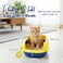 Cat litter tray with Splash Guard, Attached Scoop, &amp; Removable Rim, 37 cm Open Litter Pan for Kitten Indoor cats, Mess Free, &amp; Easy Maintenance, Kitty tray with Durable, and Light weight (Yellow)