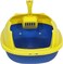 Cat litter tray with Splash Guard, Attached Scoop, &amp; Removable Rim, 37 cm Open Litter Pan for Kitten Indoor cats, Mess Free, &amp; Easy Maintenance, Kitty tray with Durable, and Light weight (Yellow)