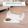 Elevated cat food and water bowl set for Indoor cats &amp; Kittens, Durable plastic pet feeder with Dual bowls, Non-toxic materials, and Anti-slip base, Easy to clean, 33 cm (GREEN)